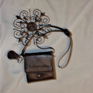 point small  brown crossbody faux leather purse shoulder bag hand bag